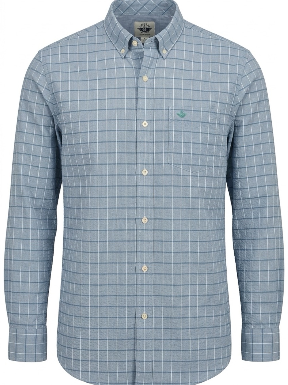 Dockers Men's Light Blue Windowpane Button-Down Shirt